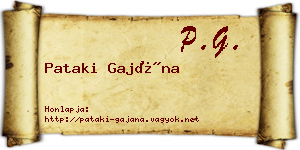 Pataki Gajána névjegykártya